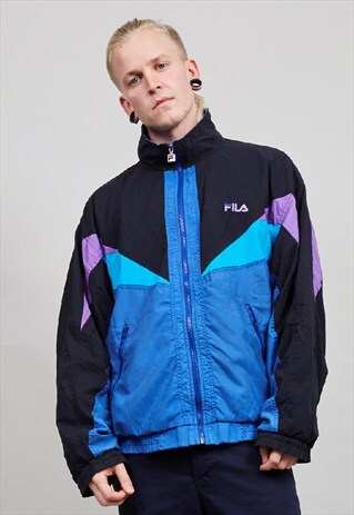 VINTAGE 90'S FILA MULTI COLOURED SHELL SPORTS JACKET