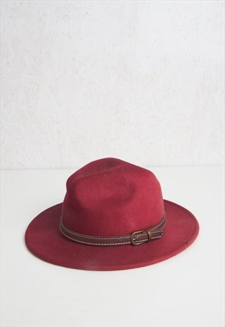 VINTAGE BURGUNDY WOOL HAT