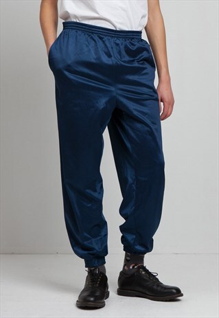 VINTAGE RETRO BLUE REEBOK TRACK BOTTOMS JOGGERS