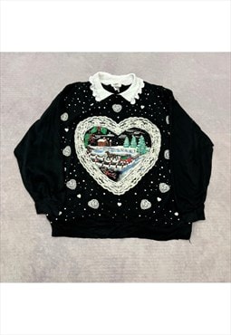 Vintage Christmas Sweatshirt Women's M