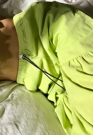 NEON GREEN COTTON CULOTTES