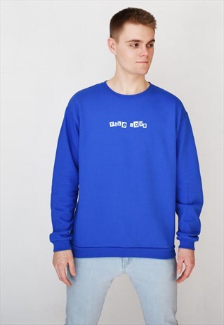 BLUE FAKE LOVE (WHITE) SWEATSHIRT