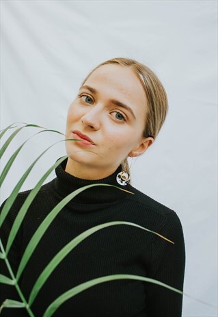 24K GOLD PLATED TORTOISESHELL HOOP EARRINGS