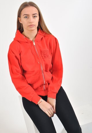 VINTAGE 90'S TRACK JACKET HOODIE IN RED