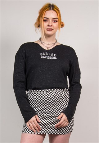 HARLEY-DAVIDSON Y2K BLACK GLITTERY T-SHIRT