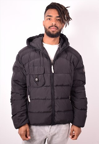 SERGIO TACCHINI MENS VINTAGE PADDED JACKET XL BLACK 90S