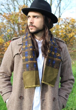 VINTAGE 70S MOD PAISLEY SCARF SAMMY INDIE GENTS WOOL ROCK