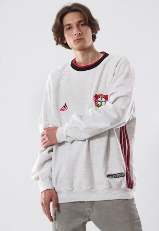 90'S VINTAGE MENS ADIDAS BAYER 04 SWEATSHIRT CREW NECK