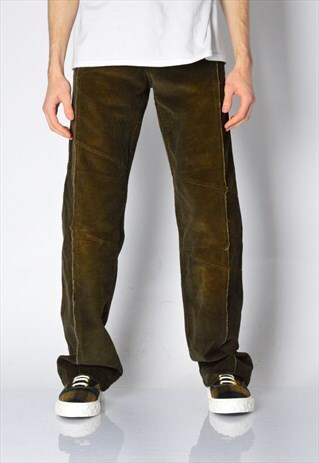 Y2K KHAKI BROWN LOW WAIST CORDUROY PANTS