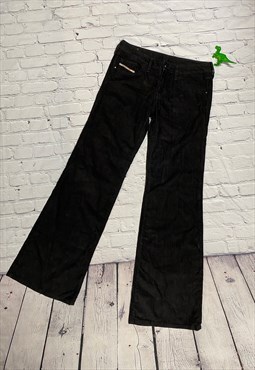 Black Cord Wide Leg Jeans