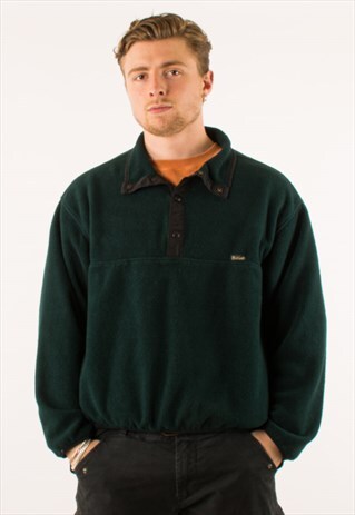 VINTAGE GREEN WOOLRICH BUTTON DOWN FLEECE