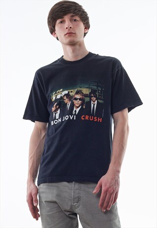 VINTAGE BON JOVI CRUSH TOUR 2000 BAND TEE 90S BLACK