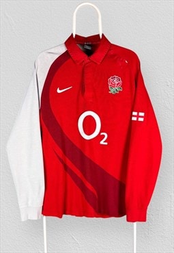 Vintage England Rugby Jersey Shirt 2007 Nike Red Mens XL