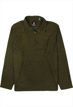 Vintage 90's Chaps Jumper / Sweater Quater Zip Khaki Green