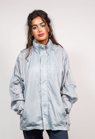 VINTAGE 90'S GREY ADIDAS CAGOULE JACKET COAT