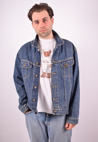 LEE MENS VINTAGE DENIM JACKET XL BLUE 90S