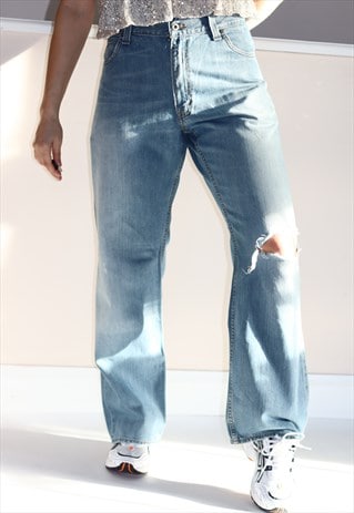 Vintage 90's Distressed Wide Leg Levi Jeans