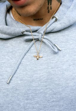 24" Manchester Bee Insect Pendant Necklace Chain - Gold