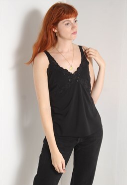 Vintage Next Y2K Cami Vest Top Black