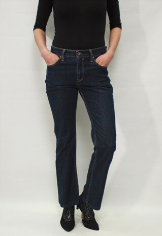 VINTAGE 90' AMAZING CLASSIC COOL BLUE DENIM BOOT CUT JEANS