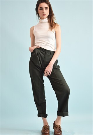 90'S RETRO REGULAR WAIST CLASSIC CUT OVERSIZED TROUSERS