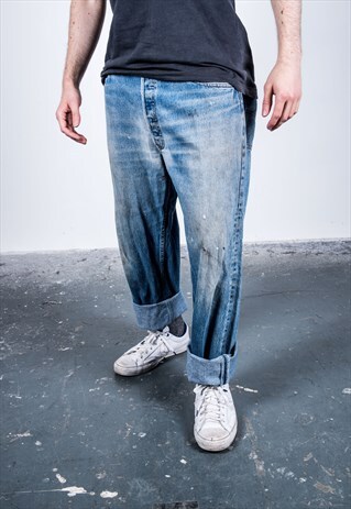 VINTAGE BLUE LEVI'S 501 PAINT JEANS