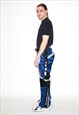 VINTAGE 00S WIDE RACING TROUSERS IN BLACK / BLUE