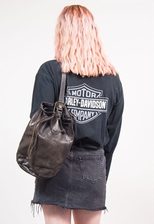 VINTAGE 90'S BLACK ONE STRAP RUCKSACK BACKPACK