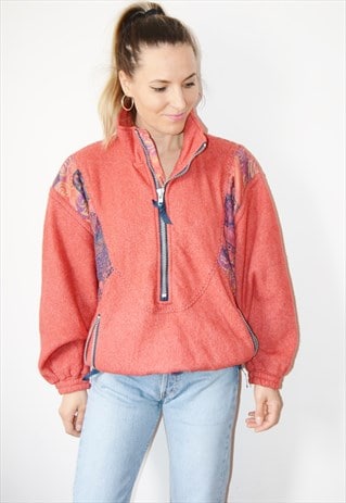 Vintage 90s Patterned 1/4 Zip Fleece Sweatshirt | One Love Vintage ...