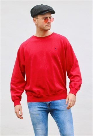 RALPH LAUREN USA LUST RED MINIMALIST SWEATSHIRT