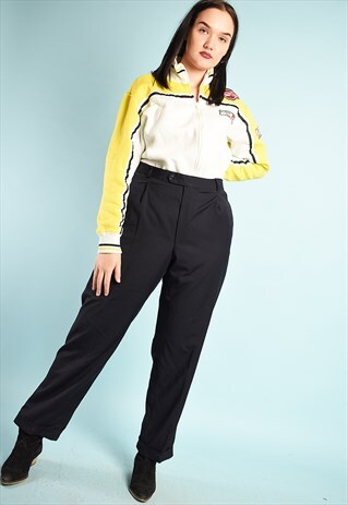 90'S RETRO YVES SAINT LAURENT TAPERED TROUSERS IN BLACK
