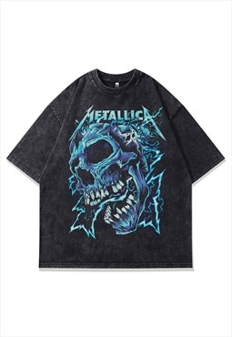 Metalcore t-shirt Metallica tee rock band top vintage grey