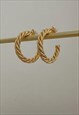 MUSE. GOLD LARGE TWIST ROPE HOOP EARRINGS