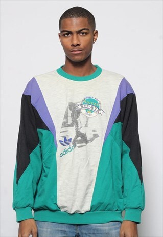 VINTAGE ADIDAS LOGO SWEATSHIRT BLUE
