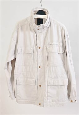 Vintage 00s utility jacket in light grey
