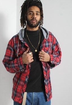 Vintage 90's Check Flannel Hoodie Grunge Jacket - Multi