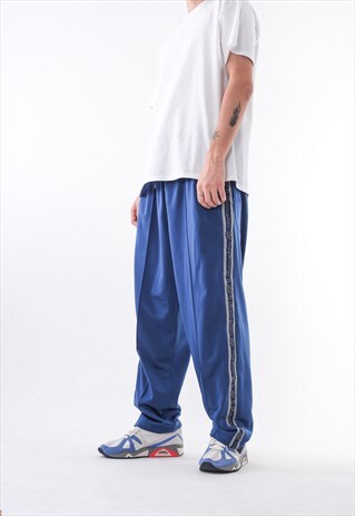 VINTAGE CHAMPION TRACKSUIT POPPER PANTS 90S BLUE
