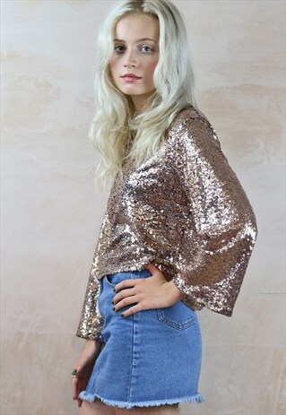 ROSE PINK SEQUIN TOP
