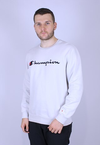 CHAMPION VINTAGE SWEATSHIRT RARE WHITE BIG LOGO