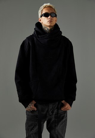 UTILITY HOODIE JAPANESE STYLE PULLOVER RAISED NECK CYBER TOP
