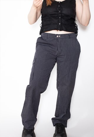 VINTAGE 90S PINSTRIPED WORK TROUSERS ID:7701