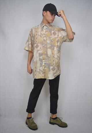 VINTAGE BROWN GRAPHIC SHORT SLEEVE SHIRT
