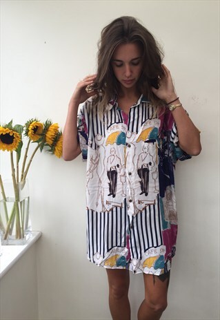CRAZY PATTERN OVERSIZED RETRO VINTAGE UNISEX FESTIVAL SHIRT