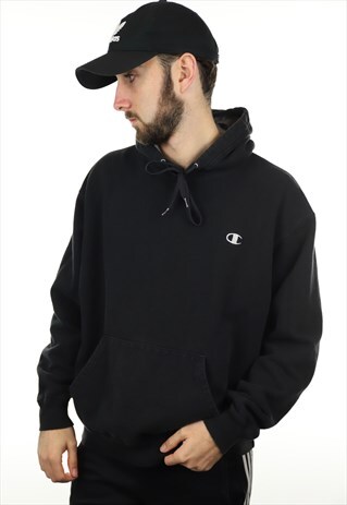 VINTAGE CHAMPION USA HOODIE BLACK
