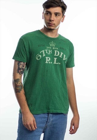 VINTAGE POLO RALPH LAUREN T-SHIRT LOGO 90S S 5.7