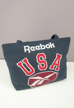 Vintage Reebok Embroidered Rework Bag in Blue with Logo