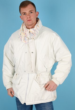 VINTAGE SKI JACKET IN WHITE NJ709