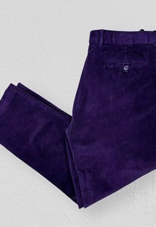 Peter Christian Purple Corduroy Trousers Cotton Mens W36 L31