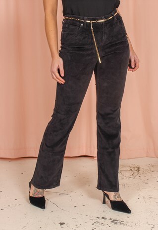 VINTAGE 90S CORDUROY TROUSERS IN BLACK