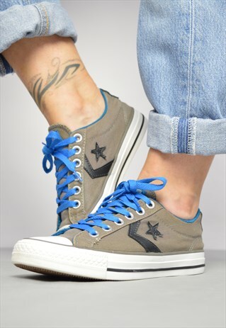 VINTAGE 90S CONVERSE GREY DENIM OX SHOES TRAINERS RETRO